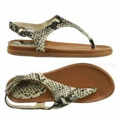 Bamboo Mission67 Vintage Rubber Thong Sandal - Womens Triangle T-Strap Ankle Buckle