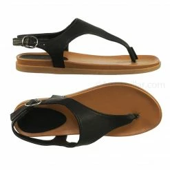 Bamboo Mission67 Vintage Rubber Thong Sandal - Womens Triangle T-Strap Ankle Buckle