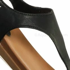 Bamboo Mission67 Vintage Rubber Thong Sandal - Womens Triangle T-Strap Ankle Buckle