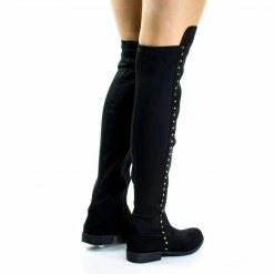 Montana71s By Bamboo, Faux Suede Elastic Equestrian Riding Boots W Metal Stud Detail New