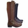 Bamboo Montana75 Fur Lined Fashion Equestrian Riding Boots W Elastic Panel Belt Harness
