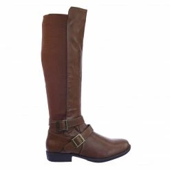 Bamboo Montana75 Fur Lined Fashion Equestrian Riding Boots W Elastic Panel Belt Harness