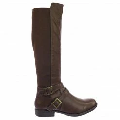 Bamboo Montana75 Fur Lined Fashion Equestrian Riding Boots W Elastic Panel Belt Harness