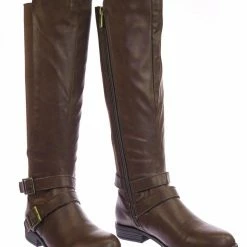 Bamboo Montana75 Fur Lined Fashion Equestrian Riding Boots W Elastic Panel Belt Harness