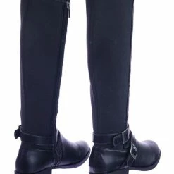 Bamboo Montana75 Fur Lined Fashion Equestrian Riding Boots W Elastic Panel Belt Harness