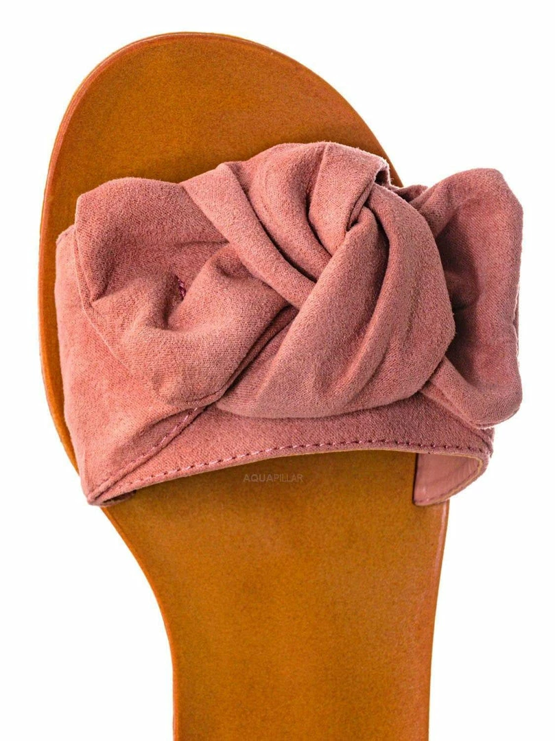 Bamboo Moondance17 Twist Knot Flat Slipper Mule - Women Slide In Boho Wide Band Sandal New