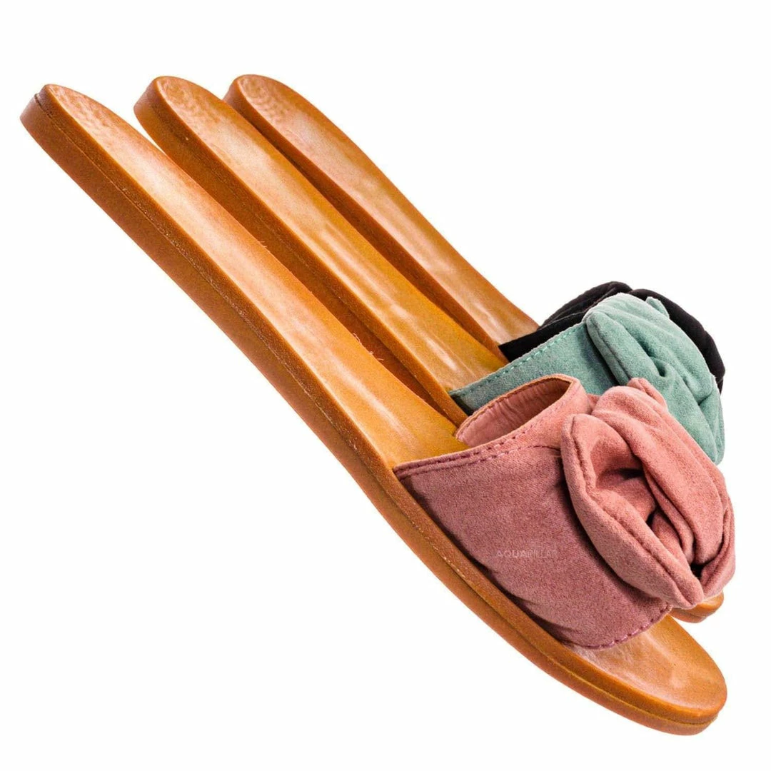 Bamboo Moondance17 Twist Knot Flat Slipper Mule - Women Slide In Boho Wide Band Sandal New