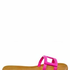 Bamboo Moondance48 Caged Strap Slide Sandal - Womens Open Rounded Toe Slippers