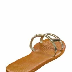 Bamboo Moondance48 Caged Strap Slide Sandal - Womens Open Rounded Toe Slippers