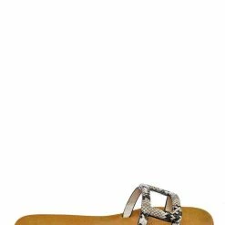 Bamboo Moondance48 Caged Strap Slide Sandal - Womens Open Rounded Toe Slippers