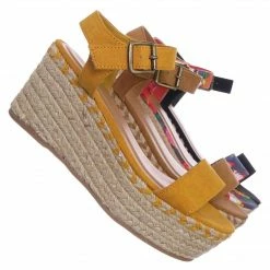 Bamboo Motion02 Espadrile Platform Wedge Sandal - Women Jute Braided Flatform Open Toe New