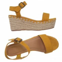 Bamboo Motion02 Espadrile Platform Wedge Sandal - Women Jute Braided Flatform Open Toe New