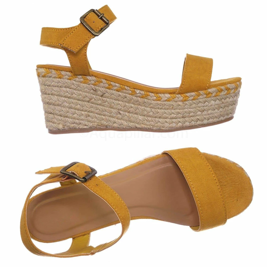 Bamboo Motion02 Espadrile Platform Wedge Sandal - Women Jute Braided Flatform Open Toe New