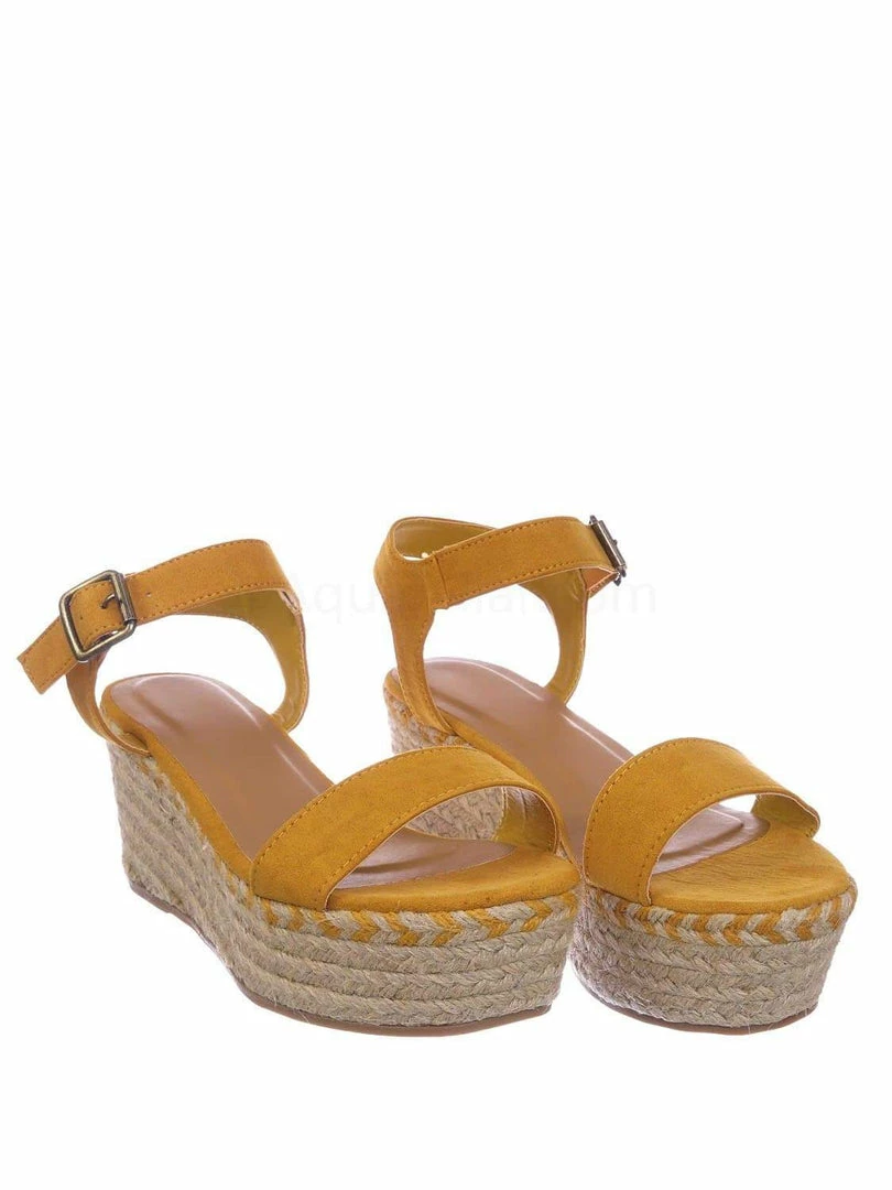 Bamboo Motion02 Espadrile Platform Wedge Sandal - Women Jute Braided Flatform Open Toe New