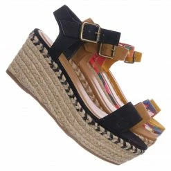 Bamboo Motion02 Espadrile Platform Wedge Sandal - Women Jute Braided Flatform Open Toe New