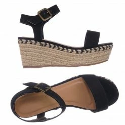 Bamboo Motion02 Espadrile Platform Wedge Sandal - Women Jute Braided Flatform Open Toe New