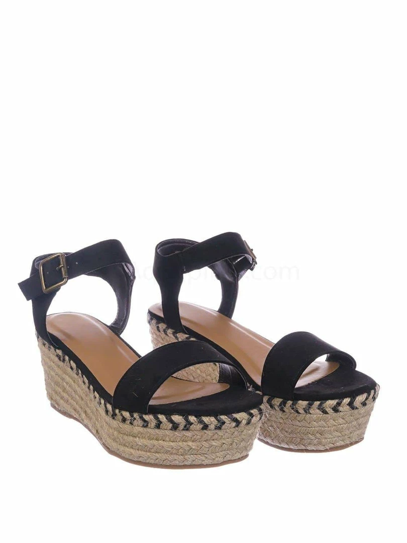 Bamboo Motion02 Espadrile Platform Wedge Sandal - Women Jute Braided Flatform Open Toe New