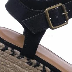 Bamboo Motion02 Espadrile Platform Wedge Sandal - Women Jute Braided Flatform Open Toe New