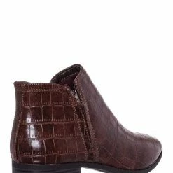 Bamboo New Occasion01 Croc Print Ankle Chelsea Bootie