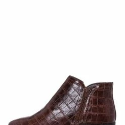 Bamboo New Occasion01 Croc Print Ankle Chelsea Bootie