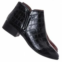 Bamboo New Occasion01 Croc Print Ankle Chelsea Bootie