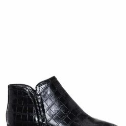 Bamboo New Occasion01 Croc Print Ankle Chelsea Bootie