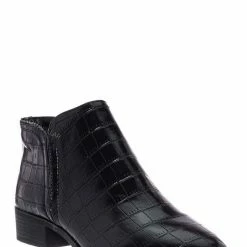 Bamboo New Occasion01 Croc Print Ankle Chelsea Bootie