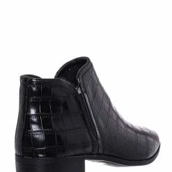 Bamboo New Occasion01 Croc Print Ankle Chelsea Bootie