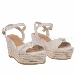 Bamboo Olson09 Espadrille Wedge Sandal -Women Multi Print & Polka Dot Braided Jute Wrap