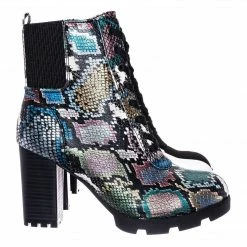 Bamboo Pilate09 Block Heel Combat Bootie - Lug Sole Lace Up Goth Victorian Ankle Boots