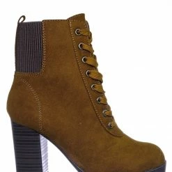 Bamboo Pilate09 Block Heel Combat Bootie - Lug Sole Lace Up Goth Victorian Ankle Boots