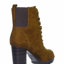 Bamboo Pilate09 Block Heel Combat Bootie - Lug Sole Lace Up Goth Victorian Ankle Boots