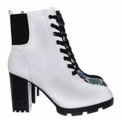 Bamboo Pilate09 Block Heel Combat Bootie - Lug Sole Lace Up Goth Victorian Ankle Boots