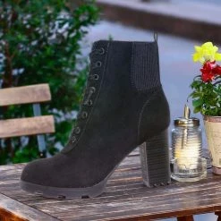 Bamboo Pilate09 Block Heel Combat Bootie - Lug Sole Lace Up Goth Victorian Ankle Boots