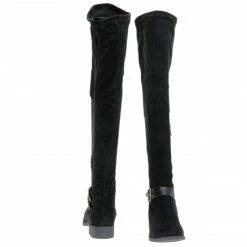 Pilot32M By Bamboo, Biker / Riding Over Knee Boots W Stack Heel & Wraparound Buckle Strap New