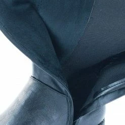 Bamboo New Pilot36 Riding Boots W Stacked Heel, Elastic Saft & Faux Fur Inner Lining