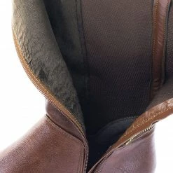 Bamboo New Pilot36 Riding Boots W Stacked Heel, Elastic Saft & Faux Fur Inner Lining
