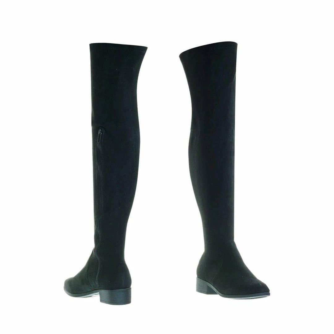 Bamboo Play04 Over-The-Knee Thigh High Boots W Low Block Heel & Inner Zipper New
