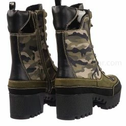 Bamboo Powerful06 Faux Fur Lninig Combat Boots - Military Lug Sole Color Block Shoes New