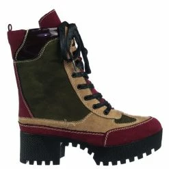 Bamboo Powerful06 Faux Fur Lninig Combat Boots - Military Lug Sole Color Block Shoes New