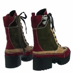 Bamboo Powerful06 Faux Fur Lninig Combat Boots - Military Lug Sole Color Block Shoes New