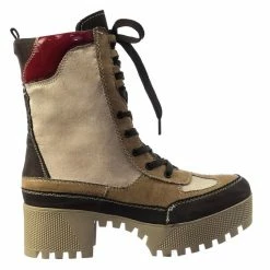 Bamboo Powerful06 Faux Fur Lninig Combat Boots - Military Lug Sole Color Block Shoes New