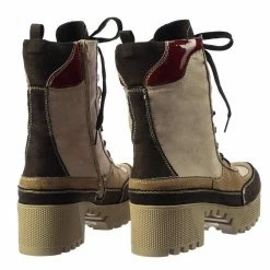 Bamboo Powerful06 Faux Fur Lninig Combat Boots - Military Lug Sole Color Block Shoes New