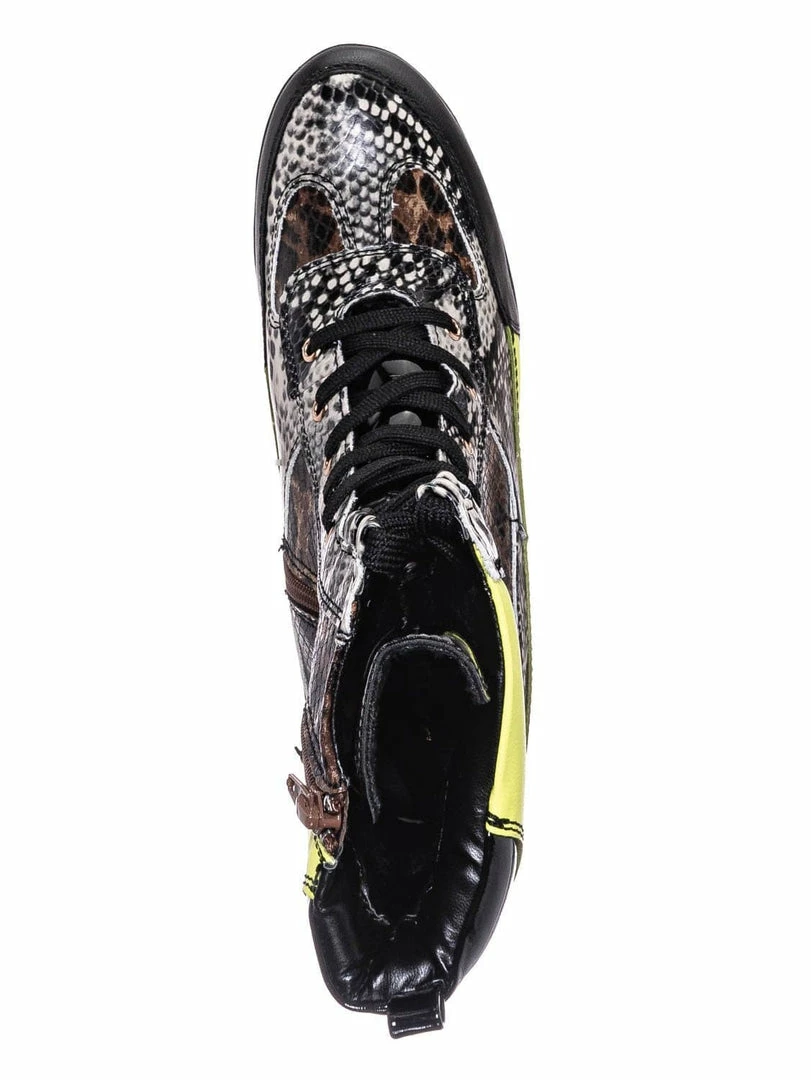 Bamboo Powerful06 Faux Fur Lninig Combat Boots - Military Lug Sole Color Block Shoes New