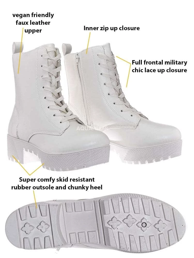 Bamboo Powerful47 Fashion Combat Boots New