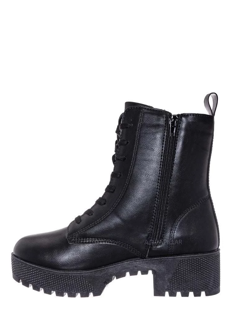 Bamboo Powerful47 Fashion Combat Boots New