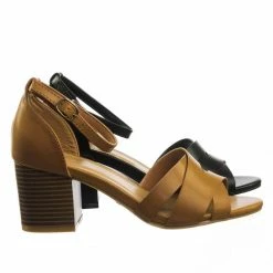 Bamboo Premium84 Vintage Chunky Block Stack Heel Open Toe Dress Sandal