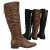 Bamboo Preppy27 Faux Fur Lined Micro Metal Stud Knee High Riding / Biker Boot New