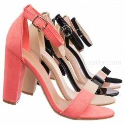 Bamboo Rampage04s Chunky Block Heel Dress Sandal W Ankle Strap, Solid & Print