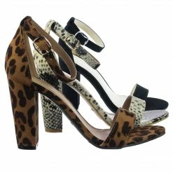 Bamboo Rampage04s Chunky Block Heel Dress Sandal W Ankle Strap, Solid & Print